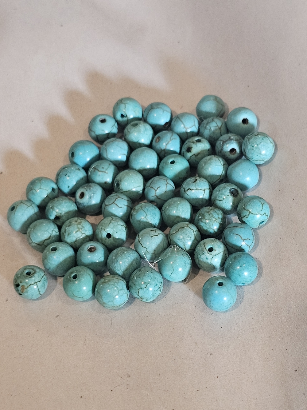 Round Howlite Turquoise Beads - Picture 1 of 4